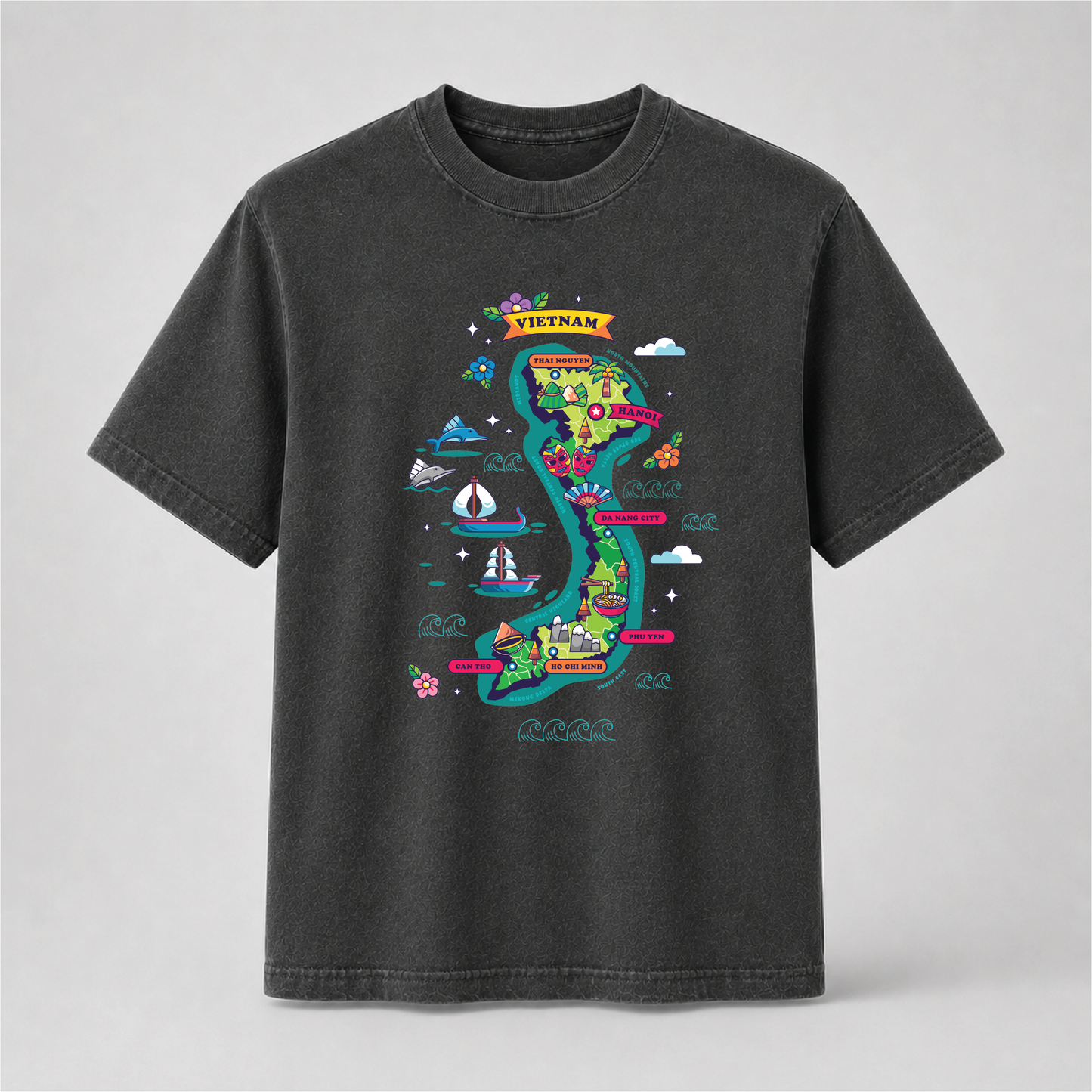 Vietnam Map Graphic T-Shirt – Vietnamese Culture Travel Tee