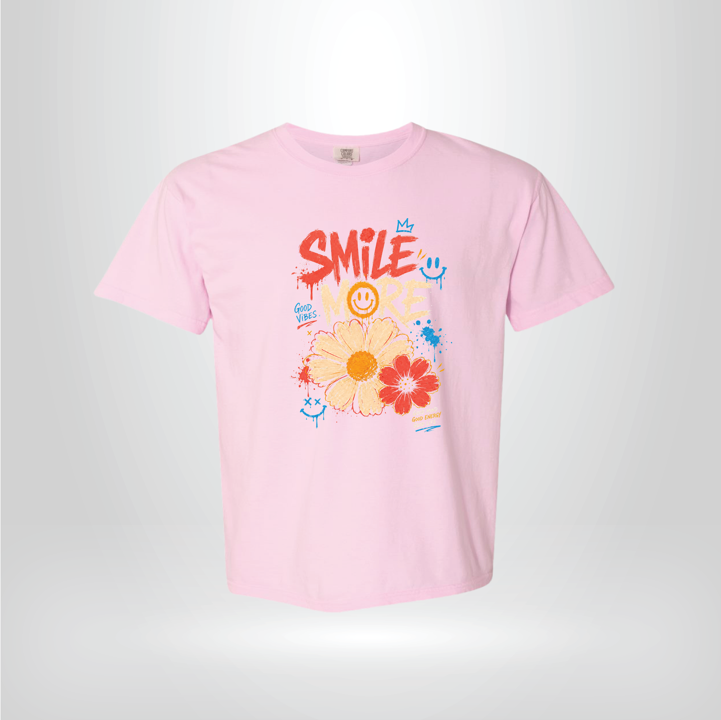 Smile More Flower Tee – Positive Daisy Graphic Shirt