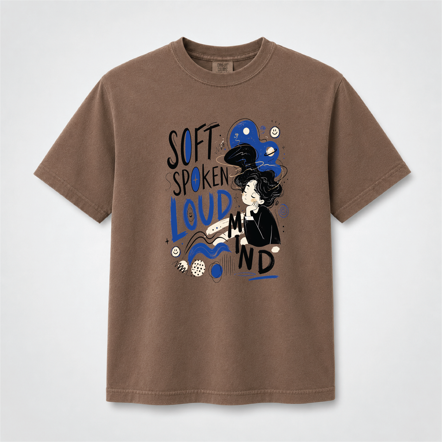 Soft Spoken Loud Mind Abstract Graphic T-Shirt