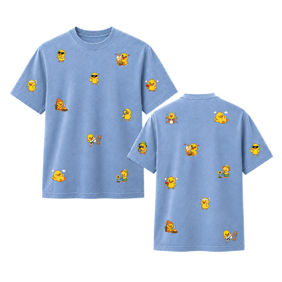 Little Duck Adventures Cute Front and Back Graphic Tee