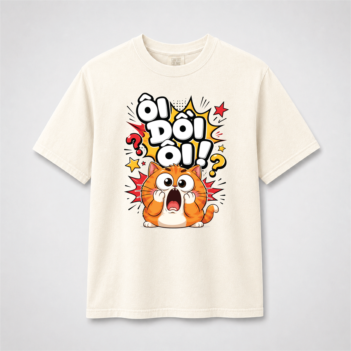Ôi Dồi Ôi Vietnamese Funny Cat Graphic Tee – Cute Shocked Cat Shirt