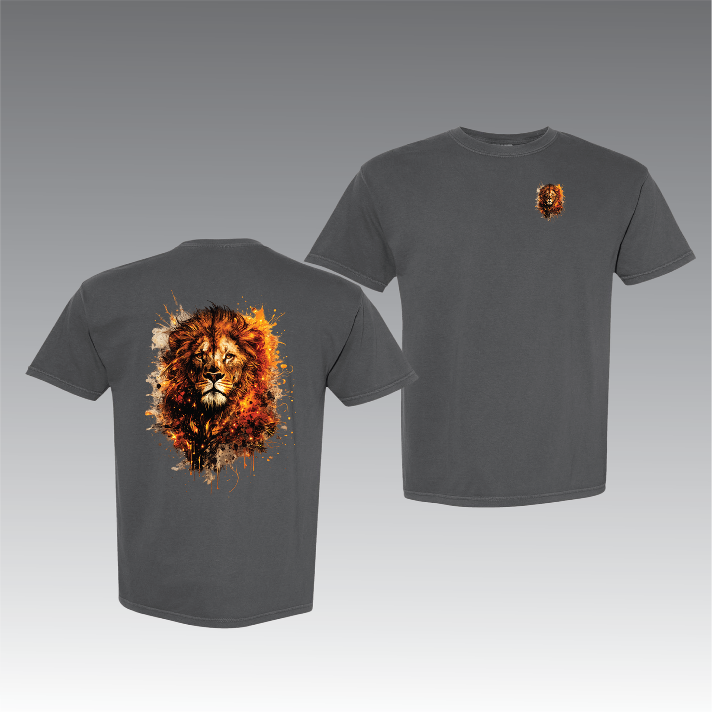 Lion Graphic Front and Back T-Shirt