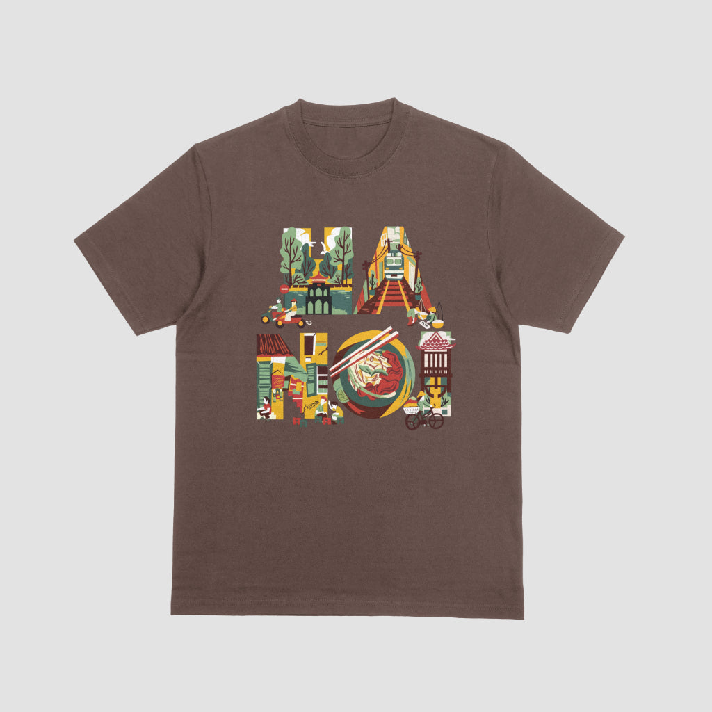 Unisex-tee  Ha Noi ancient streets whisper stories, and modern lights paint the sky.