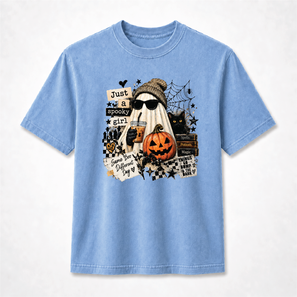 Just a Spooky Girl Halloween Ghost Graphic Tee