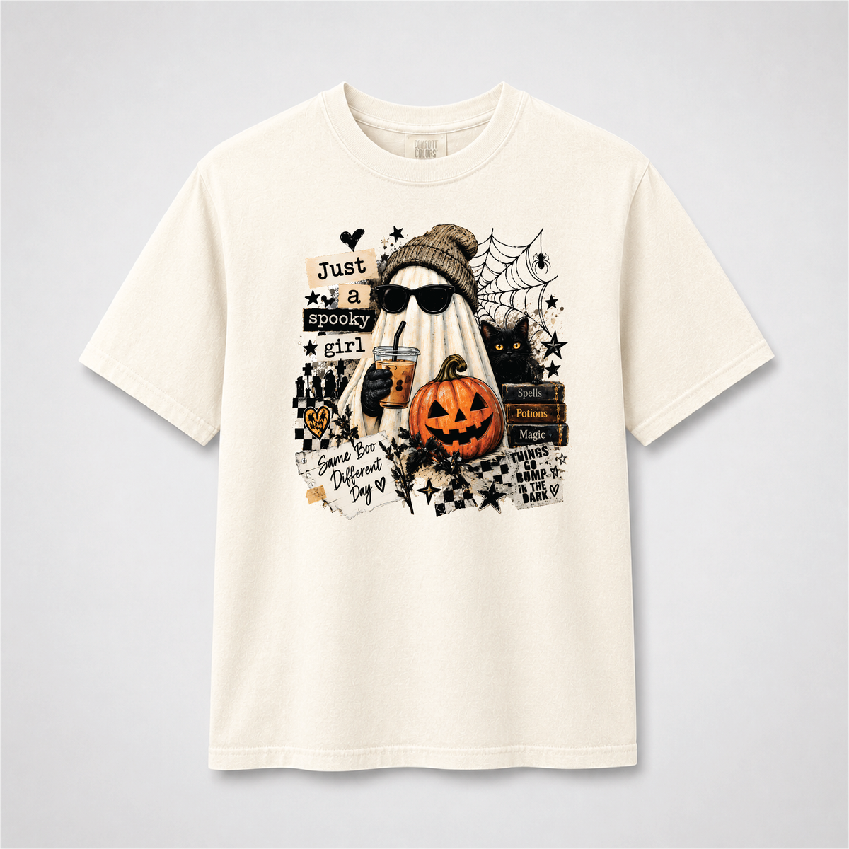 Just a Spooky Girl Halloween Ghost Graphic Tee