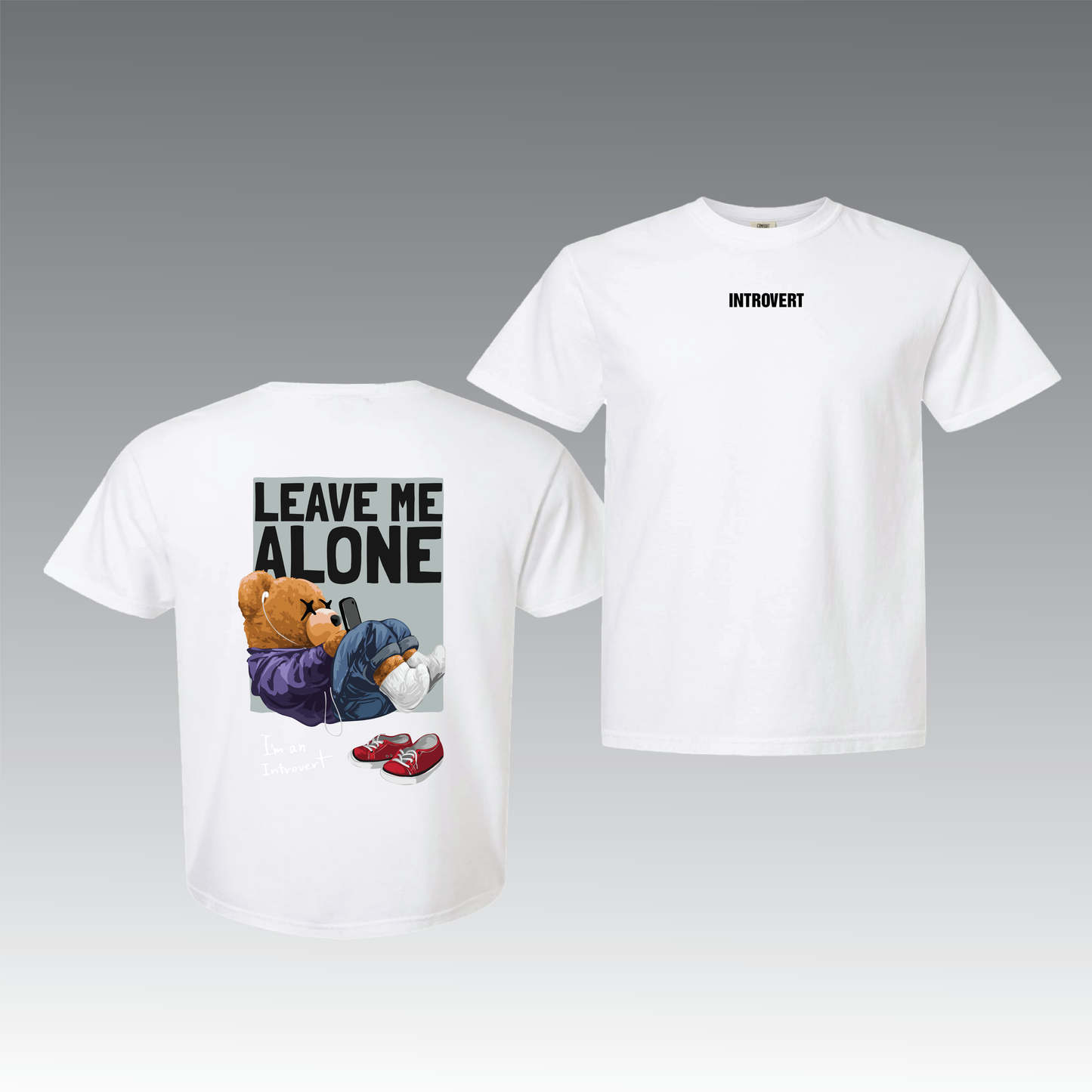 Leave Me Alone Introvert Bear Graphic T-Shirt – Funny Unisex Tee
