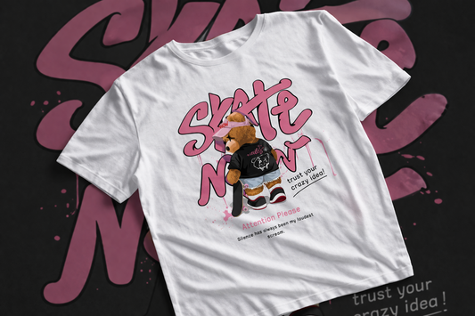Skate Teddy Bear Shirt, Cute Streetwear Graphic Tee,Kawaii Skater Bear Gift