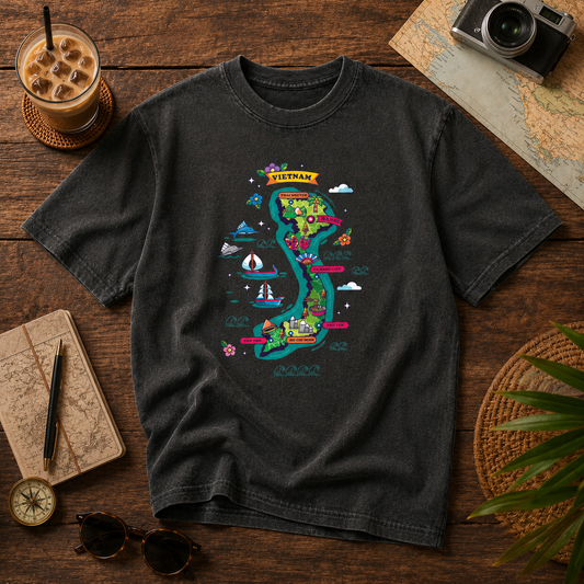 Vietnam Map Graphic Tee – Vietnamese Culture Travel Shirt