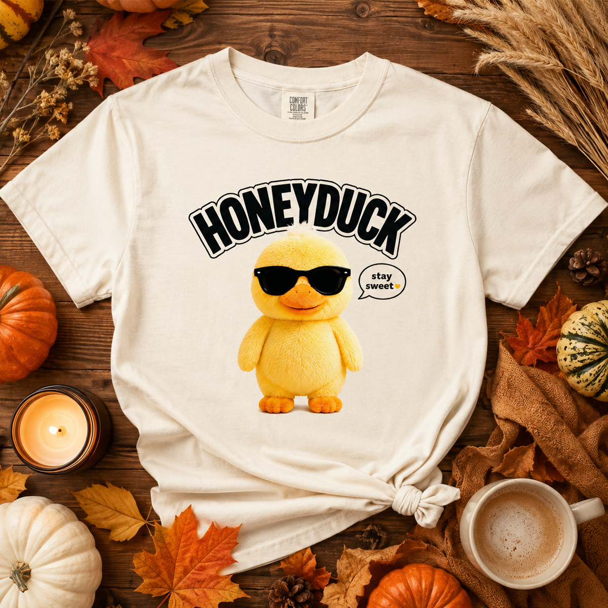 Honeyduck Cute Duck Graphic Tee – Stay Sweet Comfort Colors Shirt