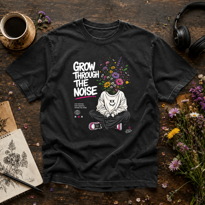 Grow Through the Noise Floral Mindset Graphic Tee