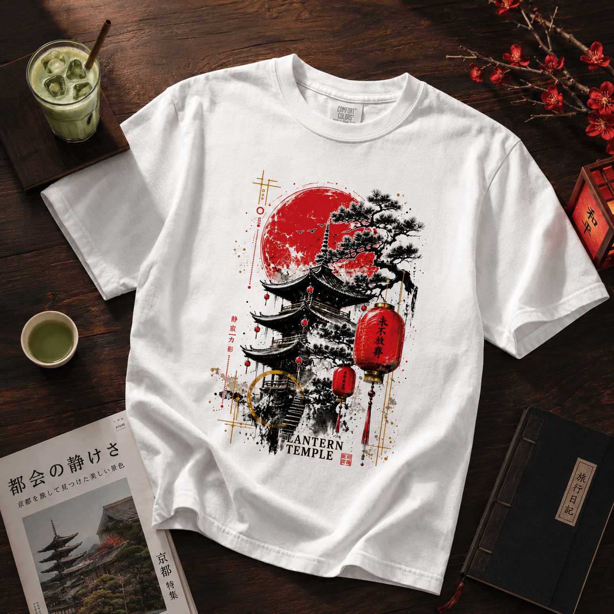 Lantern Temple Graphic T-Shirt – Asian Art Tee