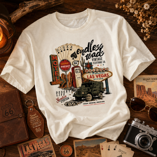 Las Vegas Road Trip Shirt | Route 66 Desert Travel Tee