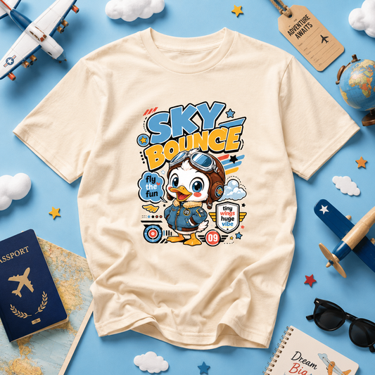 Duckling Aviator Graphic Tee Pilot Animal Gift