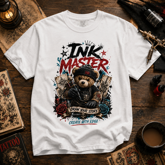 Tattoo Bear Graphic T-Shirt – Edgy Tattoo Artist & Ink Lover Tee