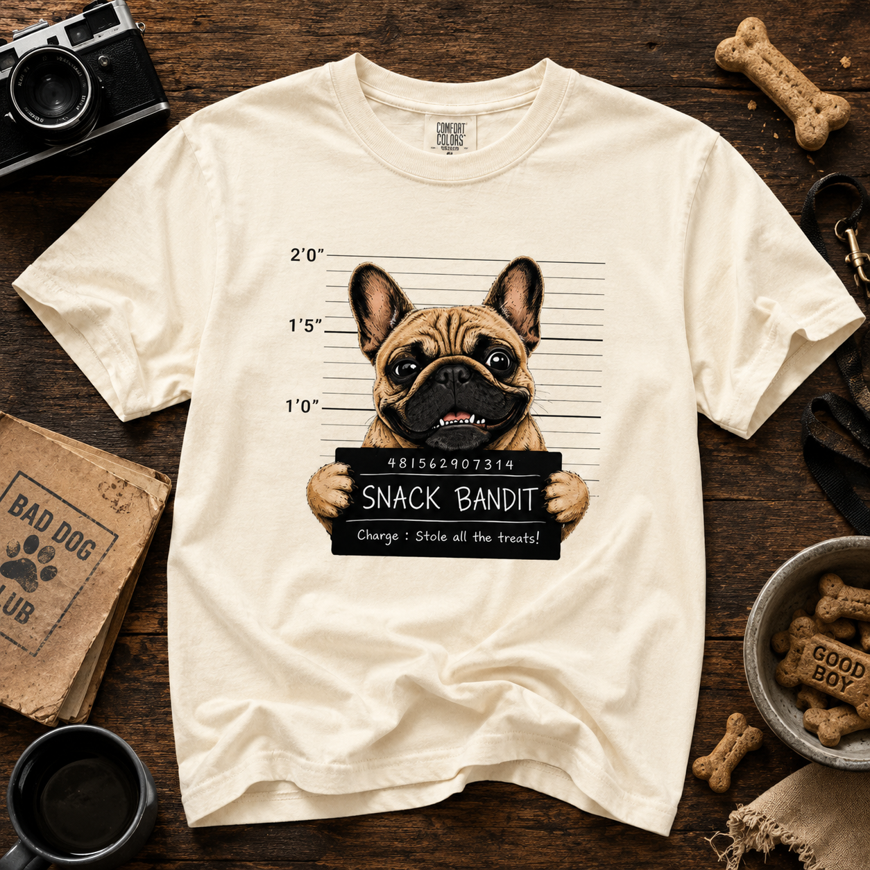 French Bulldog T-Shirt – Snack Bandit Dog Graphic Tee