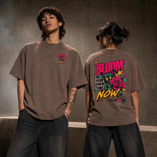Bloom in Your Own Time T-Shirt – Butterfly Rose Front & Back Graphic Tee