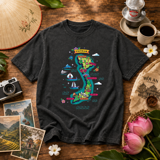 Vietnam Map Graphic T-Shirt – Vietnamese Culture Travel Tee