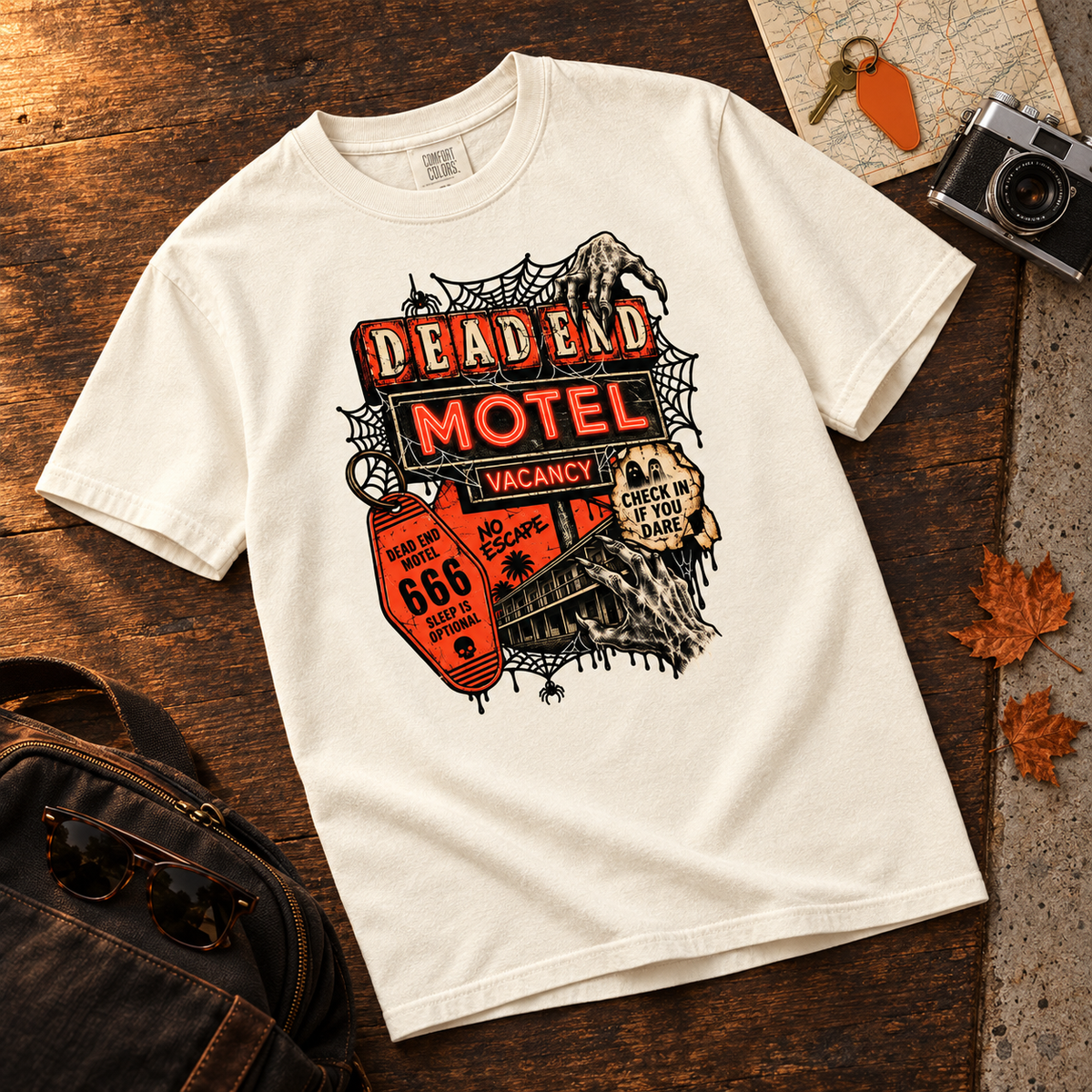 Dead End Motel Vintage Halloween Horror Graphic Tee