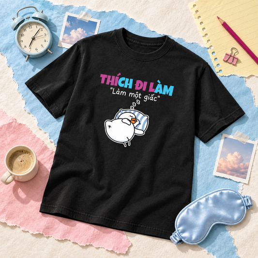 Thích Đi Làm – Làm Một Giấc Funny Sleeping Duck Graphic Tee