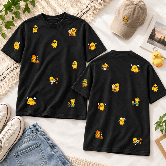Little Duck Adventures Cute Front and Back Graphic Tee
