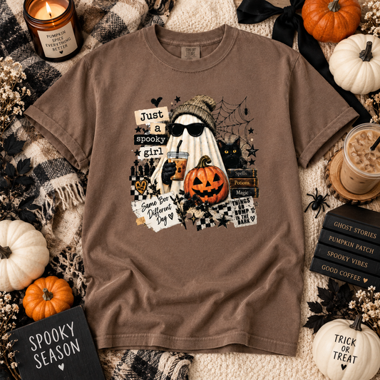 Just a Spooky Girl Halloween Ghost Graphic Tee