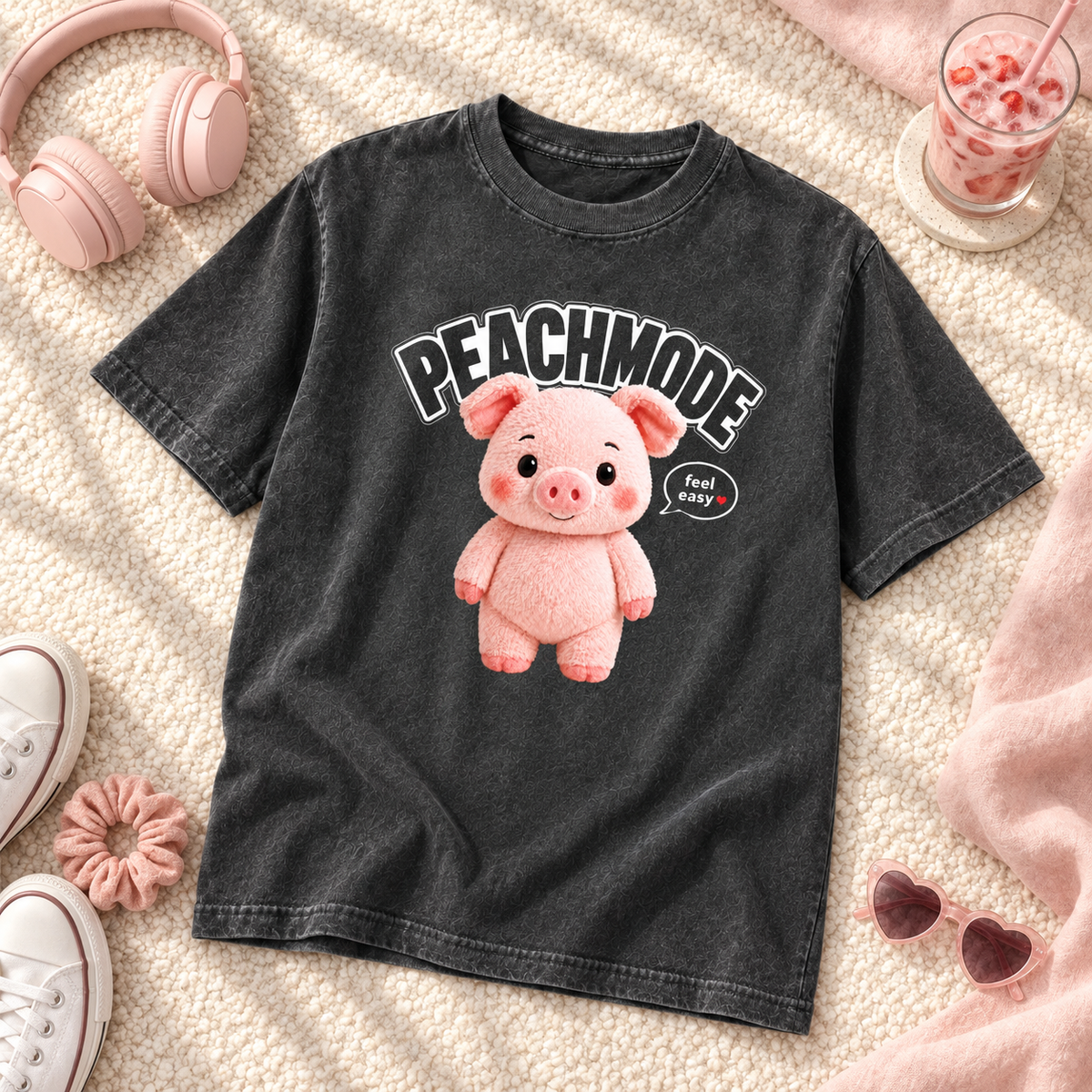 Cute Pig Peach Mode Shirt | Kawaii Self Care Graphic Tee