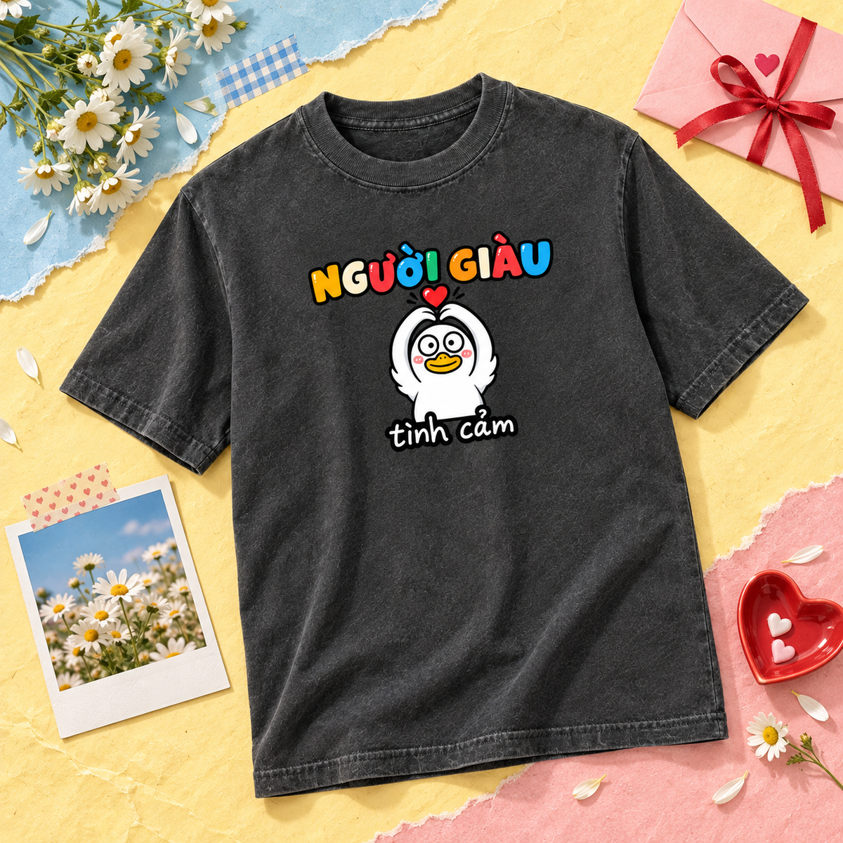 Người Giàu Tình Cảm Cute Vietnamese Duck Graphic Tee