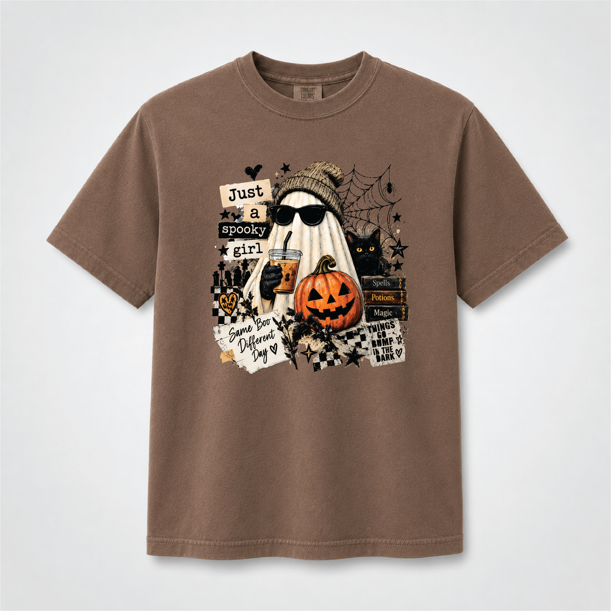 Just a Spooky Girl Halloween Ghost Graphic Tee