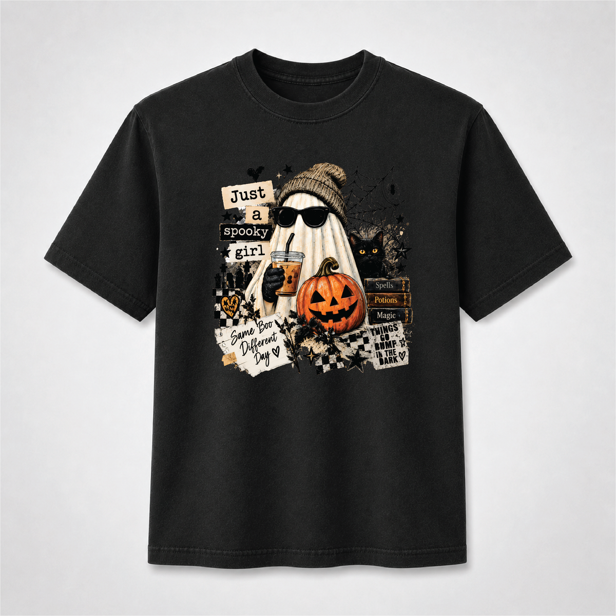 Just a Spooky Girl Halloween Ghost Graphic Tee