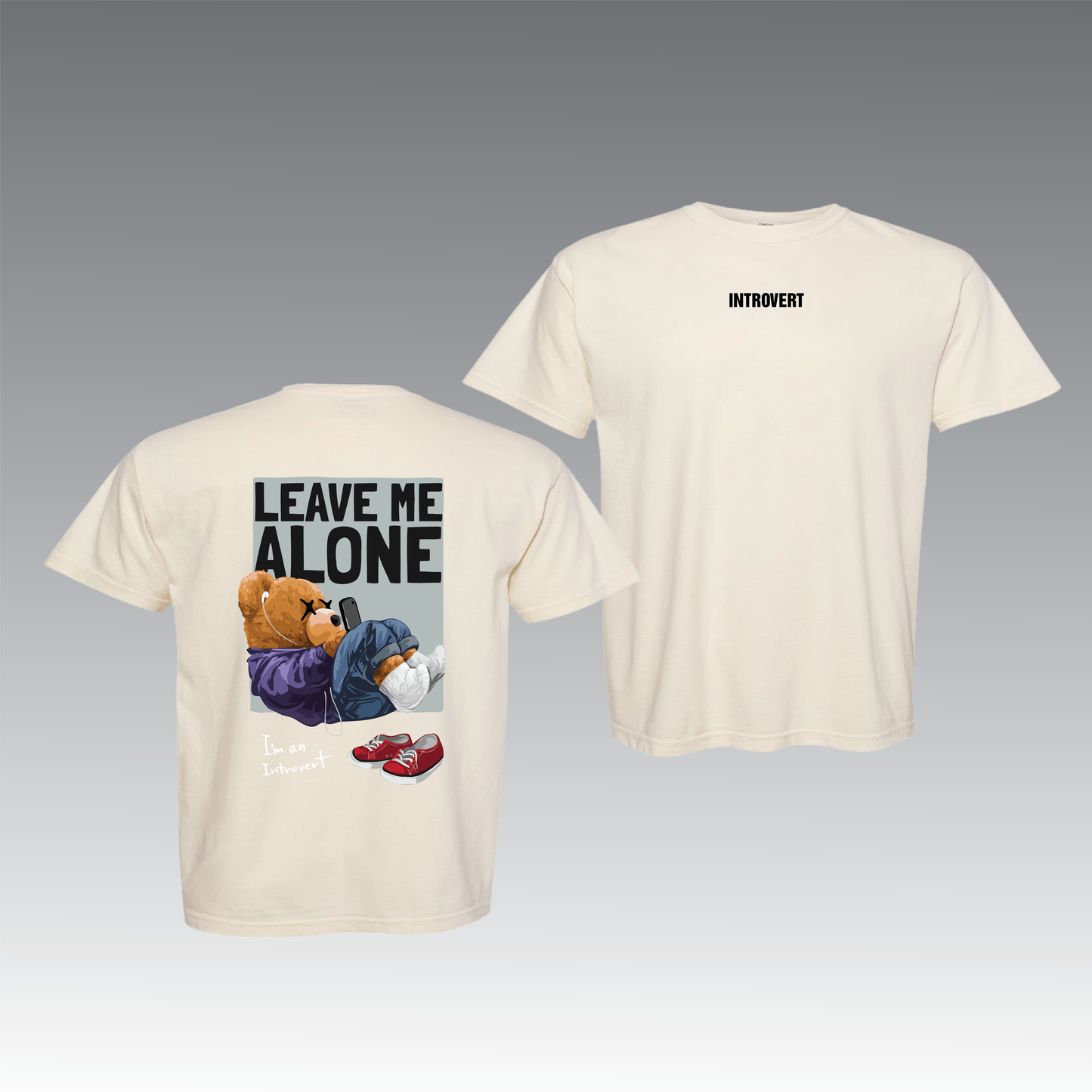 Leave Me Alone Introvert Bear Graphic T-Shirt – Funny Unisex Tee