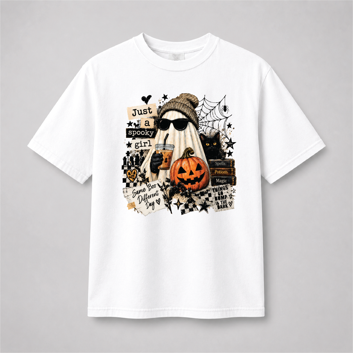 Just a Spooky Girl Halloween Ghost Graphic Tee