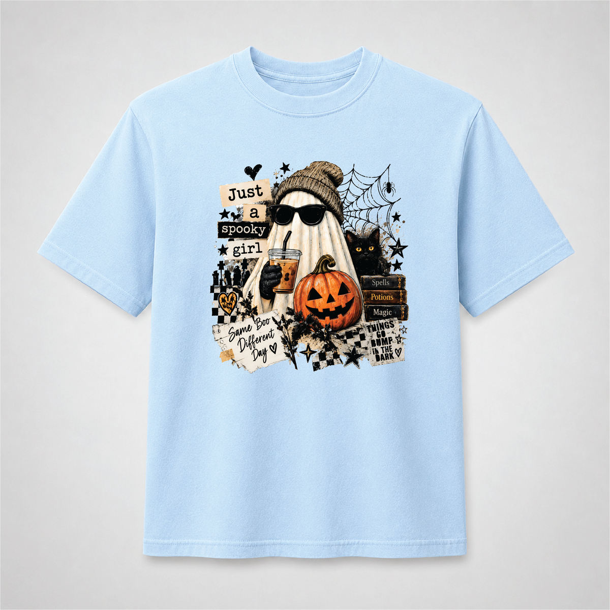 Just a Spooky Girl Halloween Ghost Graphic Tee