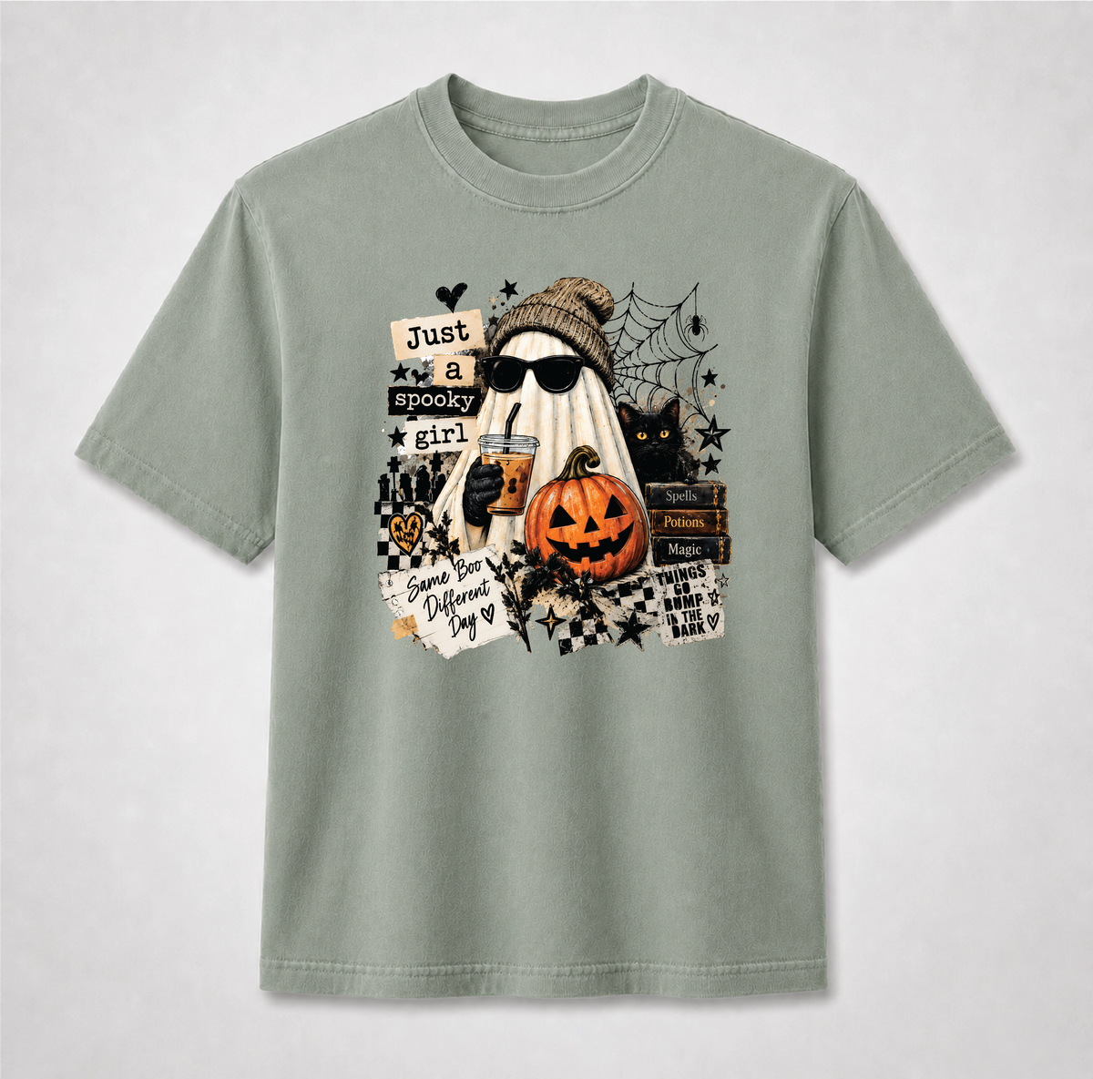 Just a Spooky Girl Halloween Ghost Graphic Tee