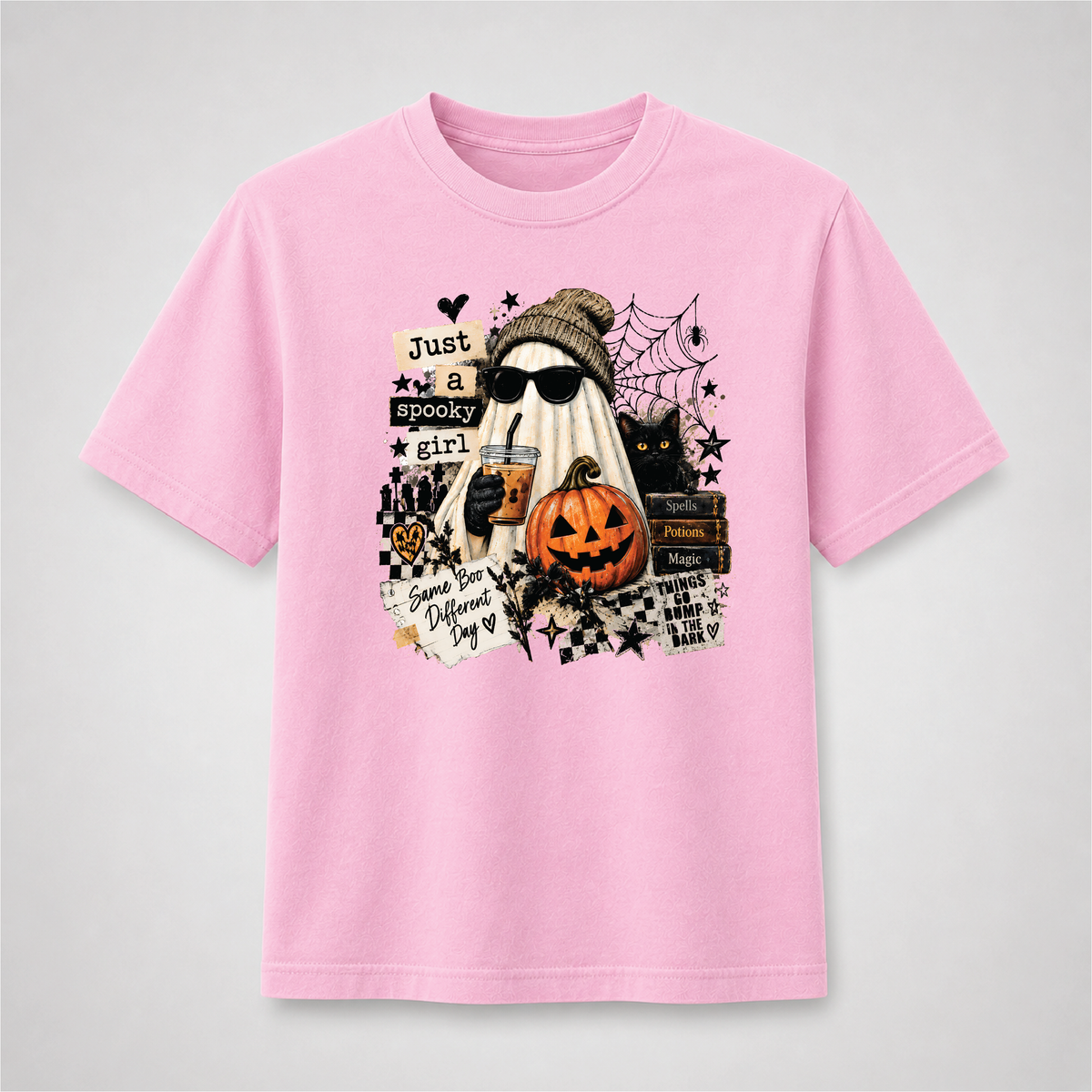 Just a Spooky Girl Halloween Ghost Graphic Tee