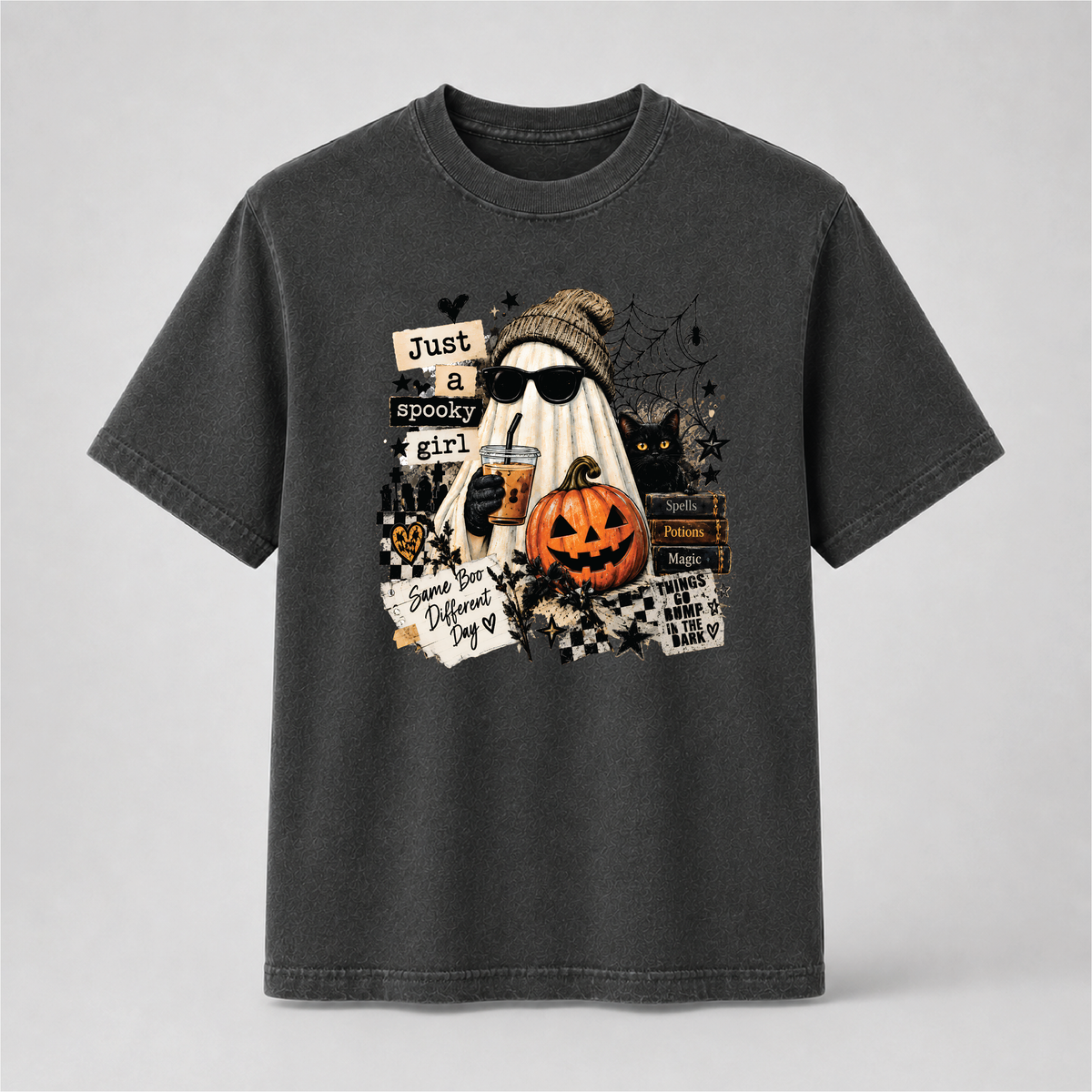 Just a Spooky Girl Halloween Ghost Graphic Tee