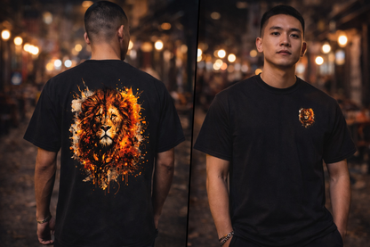 Lion Graphic Front and Back T-Shirt