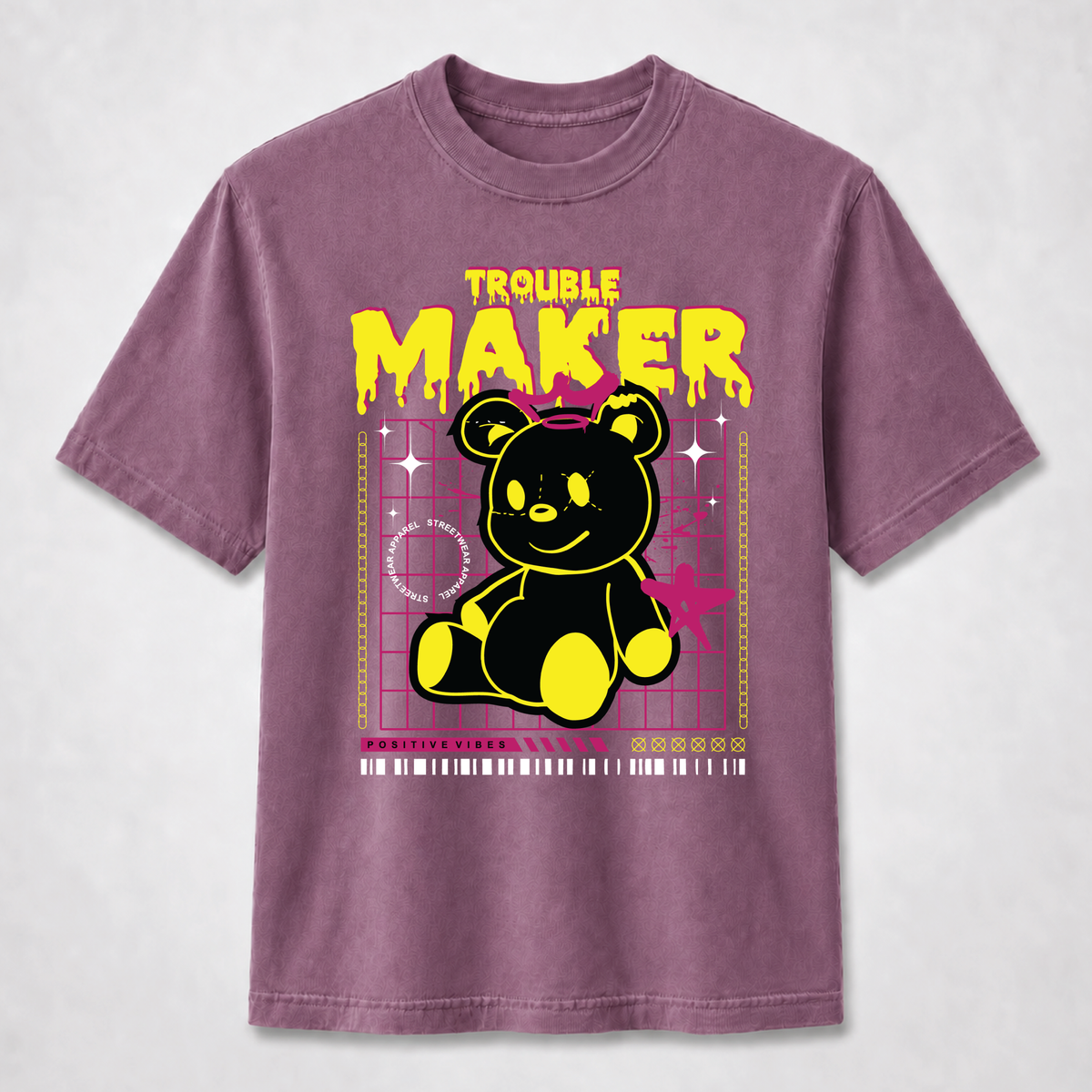 Trouble Maker Teddy Bear Streetwear Graphic Tee