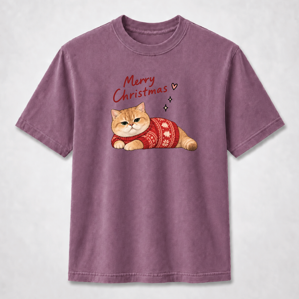 Merry Christmas Cat Graphic Tee – Cute Holiday Cat Shirt