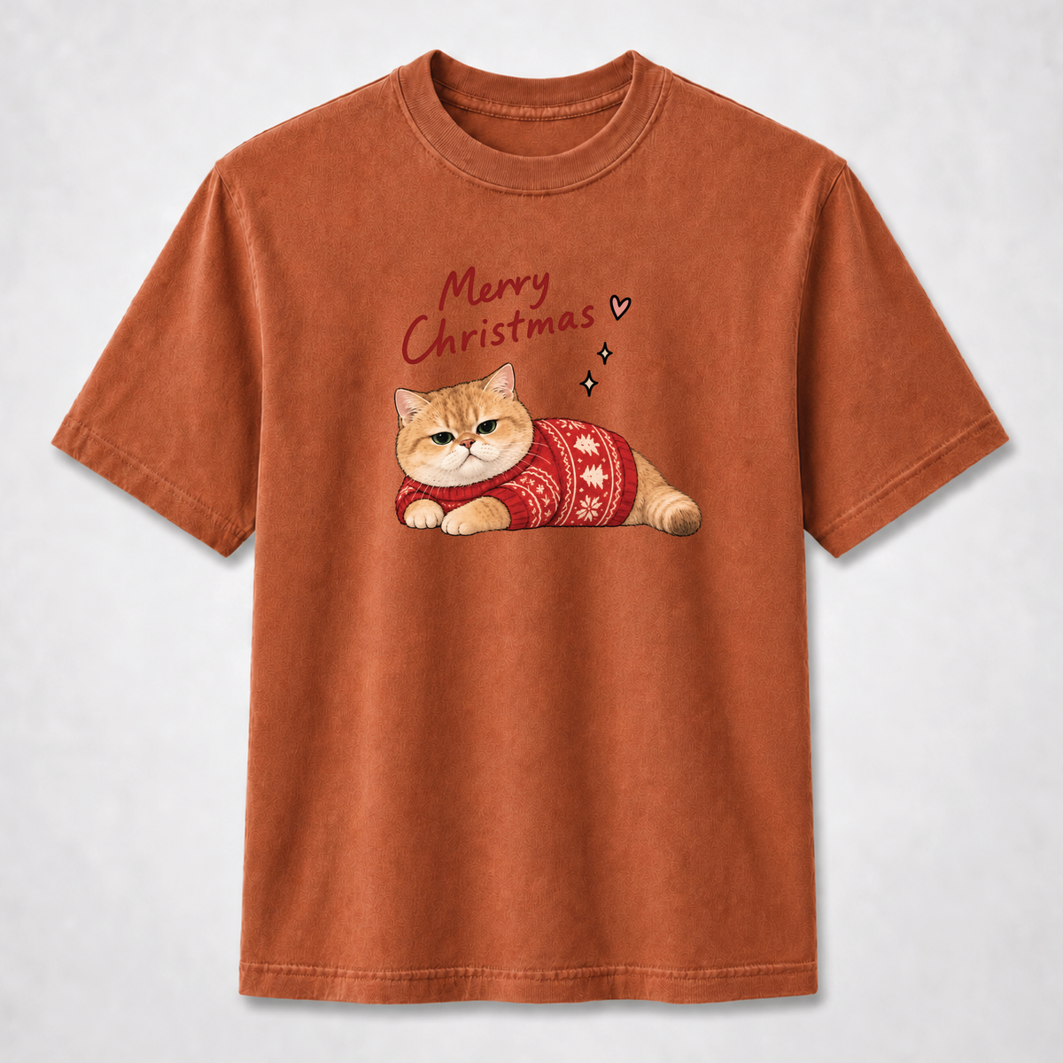 Merry Christmas Cat Graphic Tee – Cute Holiday Cat Shirt