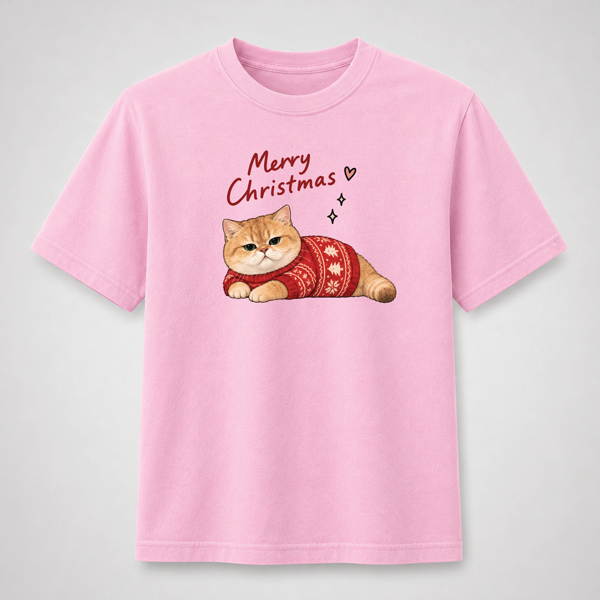 Merry Christmas Cat Graphic Tee – Cute Holiday Cat Shirt