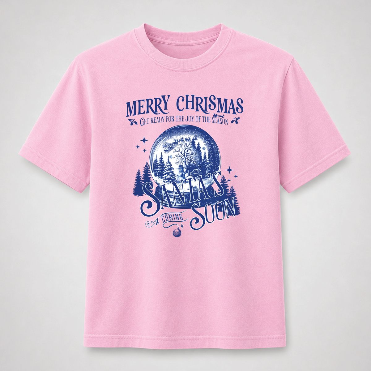 Santa’s Coming Soon Snow Globe Christmas Graphic Tee