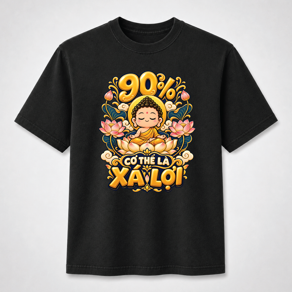 90% Cơ Thể Là Xá Lợi Chibi Buddha Vietnamese Graphic Tee