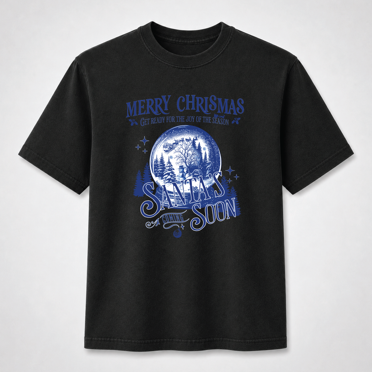 Santa’s Coming Soon Snow Globe Christmas Graphic Tee