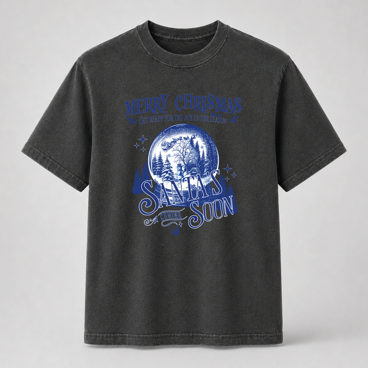 Santa’s Coming Soon Snow Globe Christmas Graphic Tee