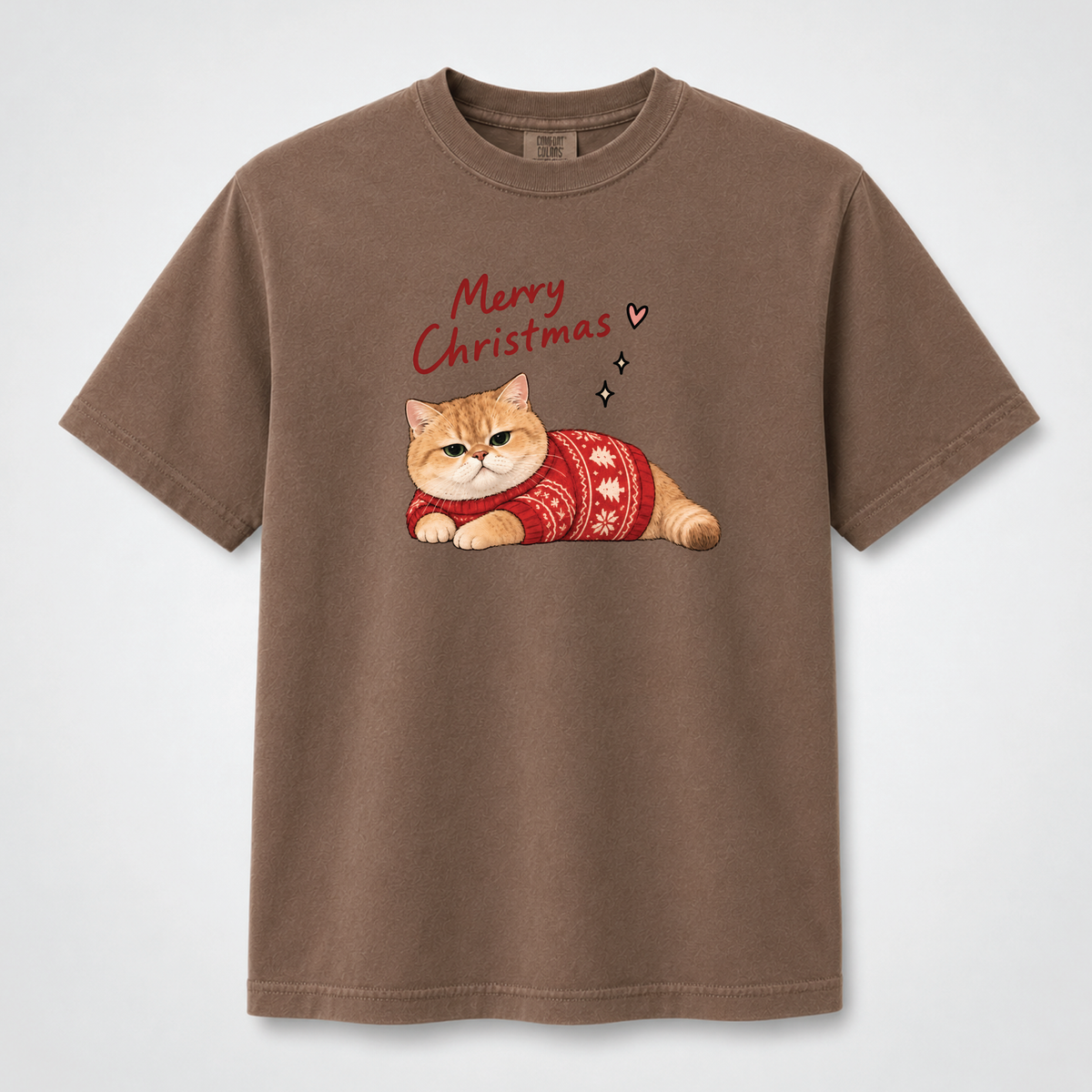 Merry Christmas Cat Graphic Tee – Cute Holiday Cat Shirt