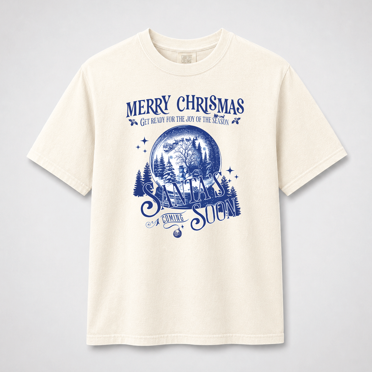 Santa’s Coming Soon Snow Globe Christmas Graphic Tee