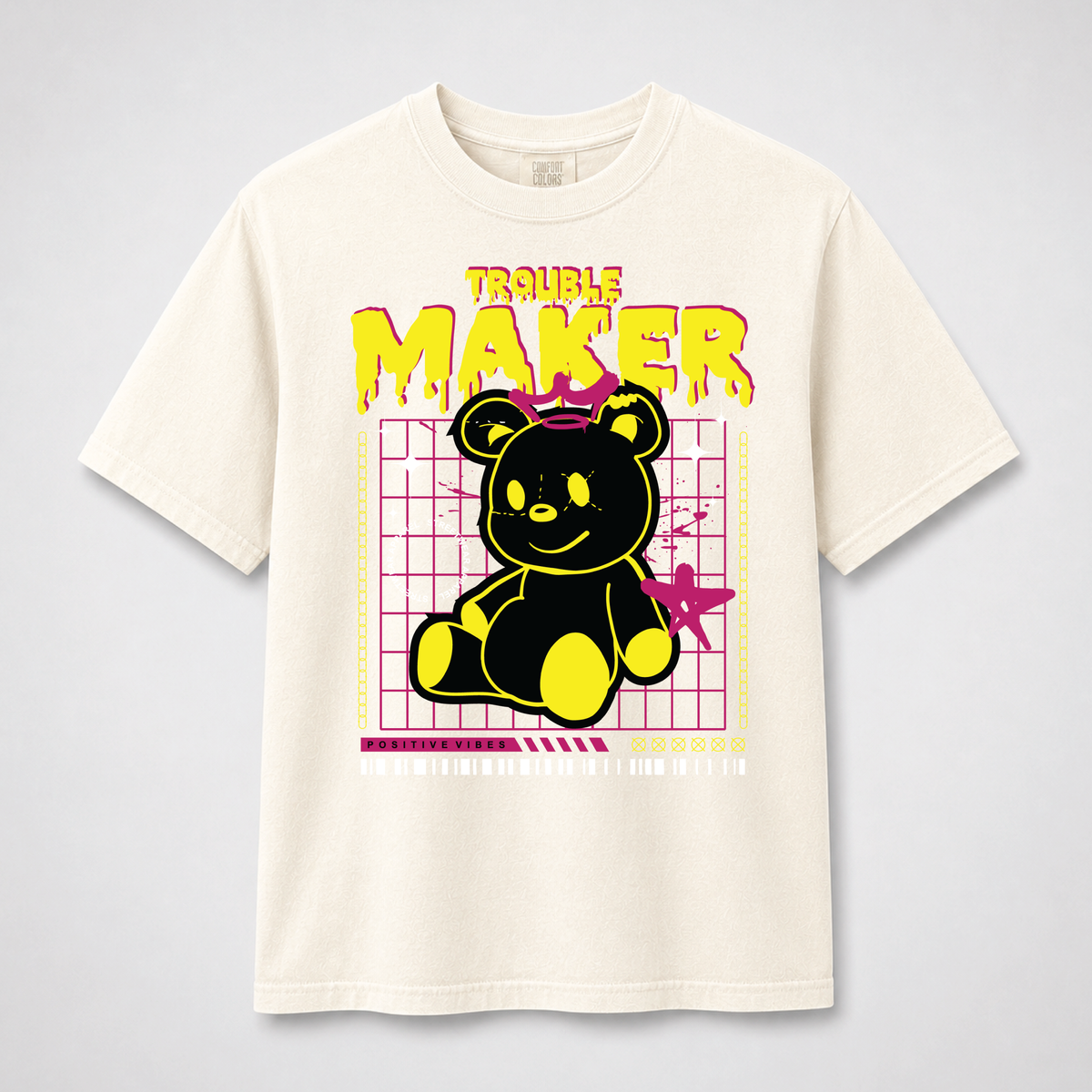 Trouble Maker Teddy Bear Streetwear Graphic Tee