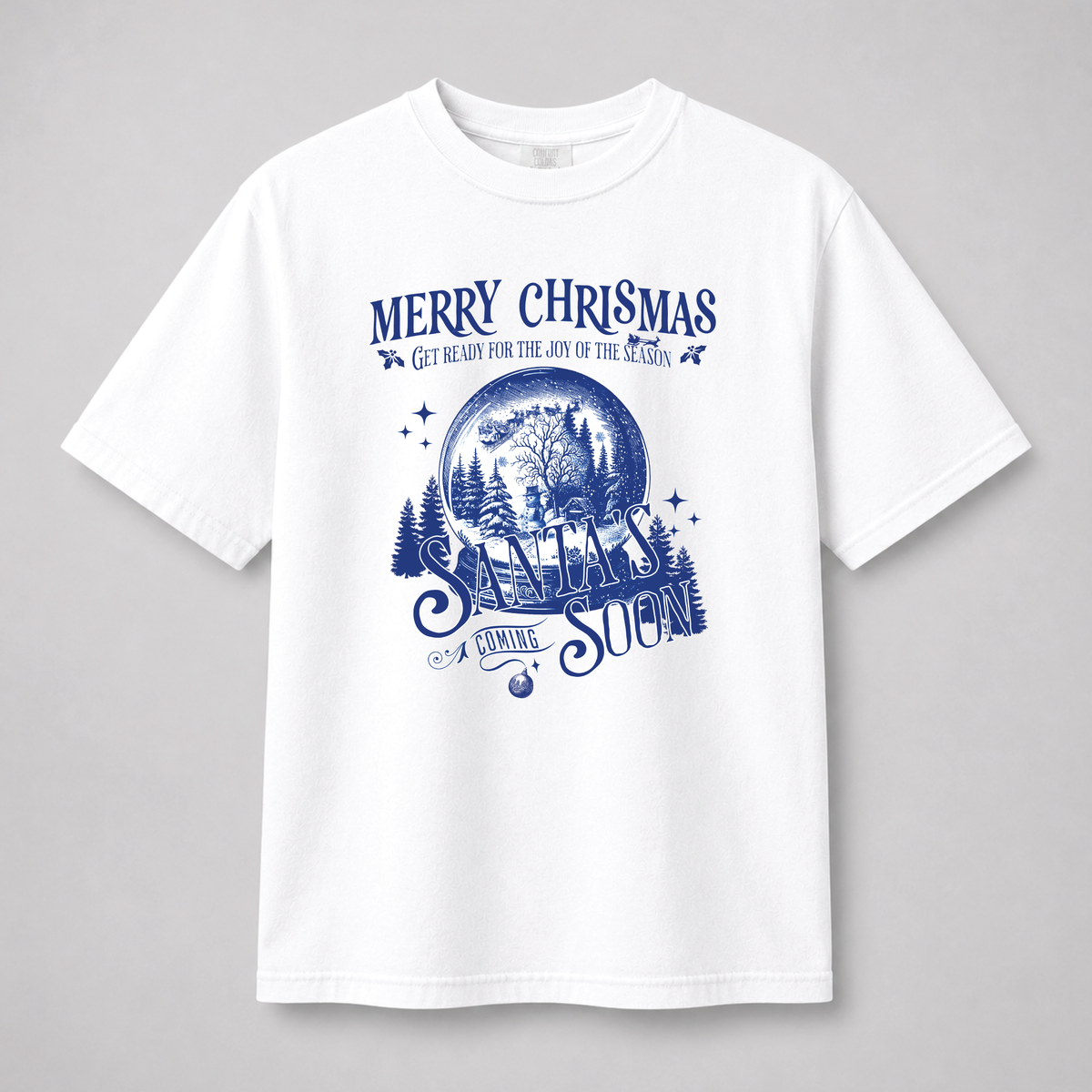 Santa’s Coming Soon Snow Globe Christmas Graphic Tee