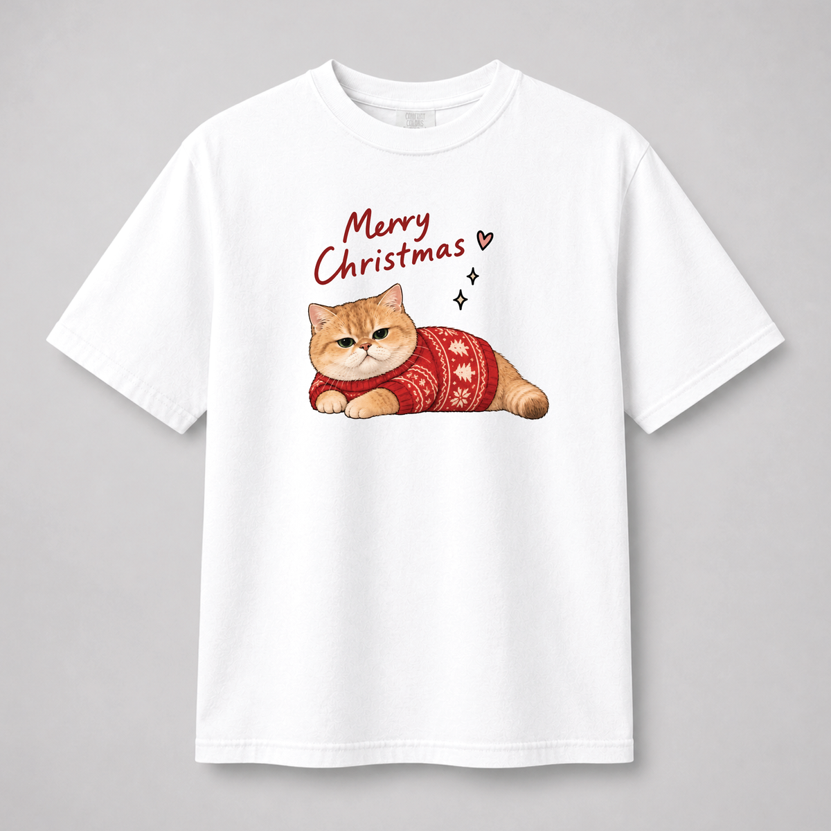 Merry Christmas Cat Graphic Tee – Cute Holiday Cat Shirt