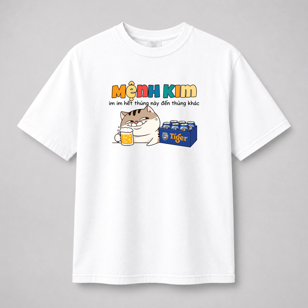 Mệnh Kim Funny Vietnamese Cat Beer Graphic Tee